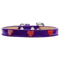 Mirage Pet Products Red Glitter Heart Widget Dog CollarPurple Ice Cream Size 18 633-12 PR18